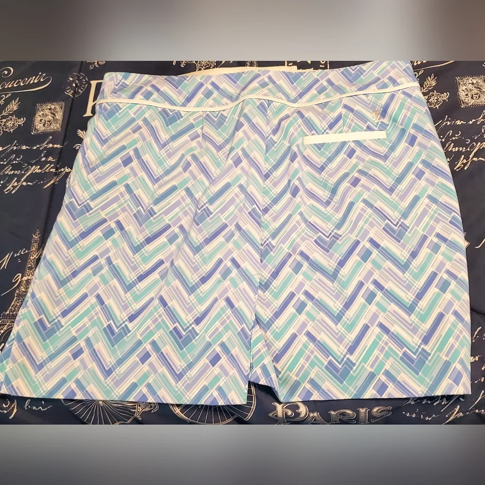 Izod Zigzag Blue and White Mini Skort